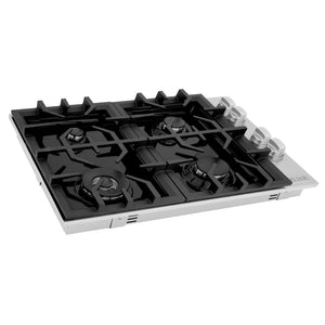 ZLINE 30 in. Gas Cooktop with 4 Burners and Black Porcelain Top (RC30-PBT) side.