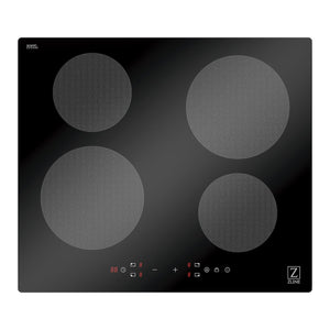 ZLINE 24 in. Induction Cooktop with 4 burners (RCIND-24) from above showing induction cooking elements on Schott Ceran® glass cooktop.