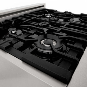 ZLINE 30 in. Kitchen Package with Satin Stainless Steel Dual Fuel Range and Convertible Vent Range Hood (2KP-RASSNRH30)