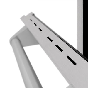 ZLINE 30 in. 4.0 cu. ft. Dual Fuel Range with Gas Stove and Electric Oven in All Fingerprint Resistant Satin Stainless Steel (RAS-SN-30) close-up, oven door and handle from side.