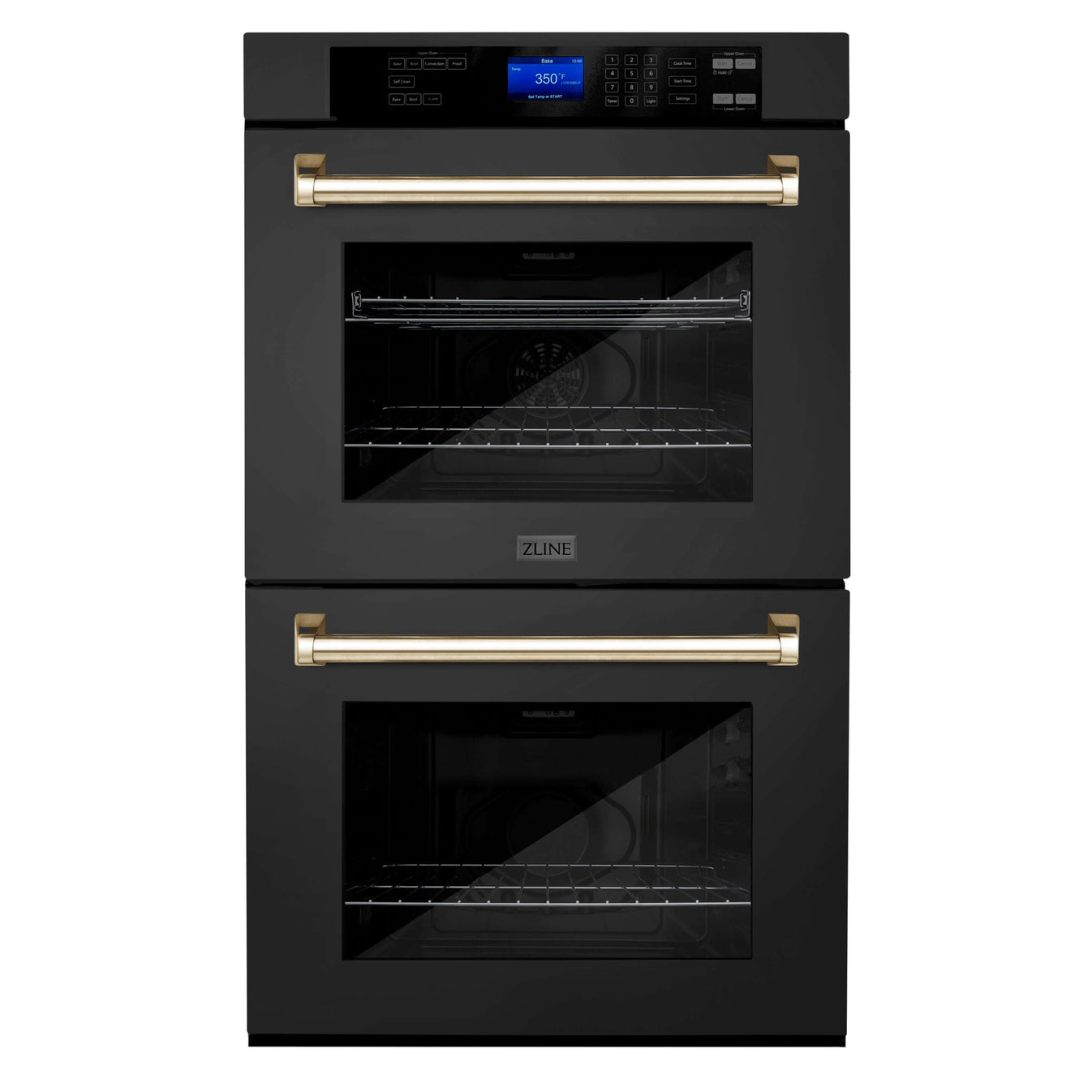 Autograph Edition 30" Black Stainless Double Wall Oven with Gold