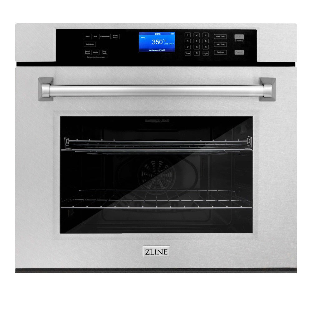 ZLINE 30 in. Professional Electric Single Wall Oven with Self Clean and True Convection in Fingerprint Resistant Stainless Steel (AWSS-30)-Wall Ovens-AWSS-30 ZLINE Kitchen and Bath