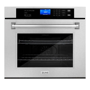 ZLINE 30 in. Professional Electric Single Wall Oven with Self Clean and True Convection in Fingerprint Resistant Stainless Steel (AWSS-30)-Wall Ovens-AWSS-30 ZLINE Kitchen and Bath