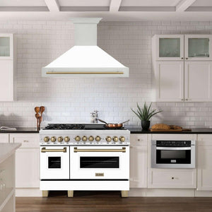 ZLINE Autograph Edition 48 in. Stainless Steel Range Hood with White Matte Shell and Handle (8654STZ-WM48)-Range Hoods- ZLINE Kitchen and Bath