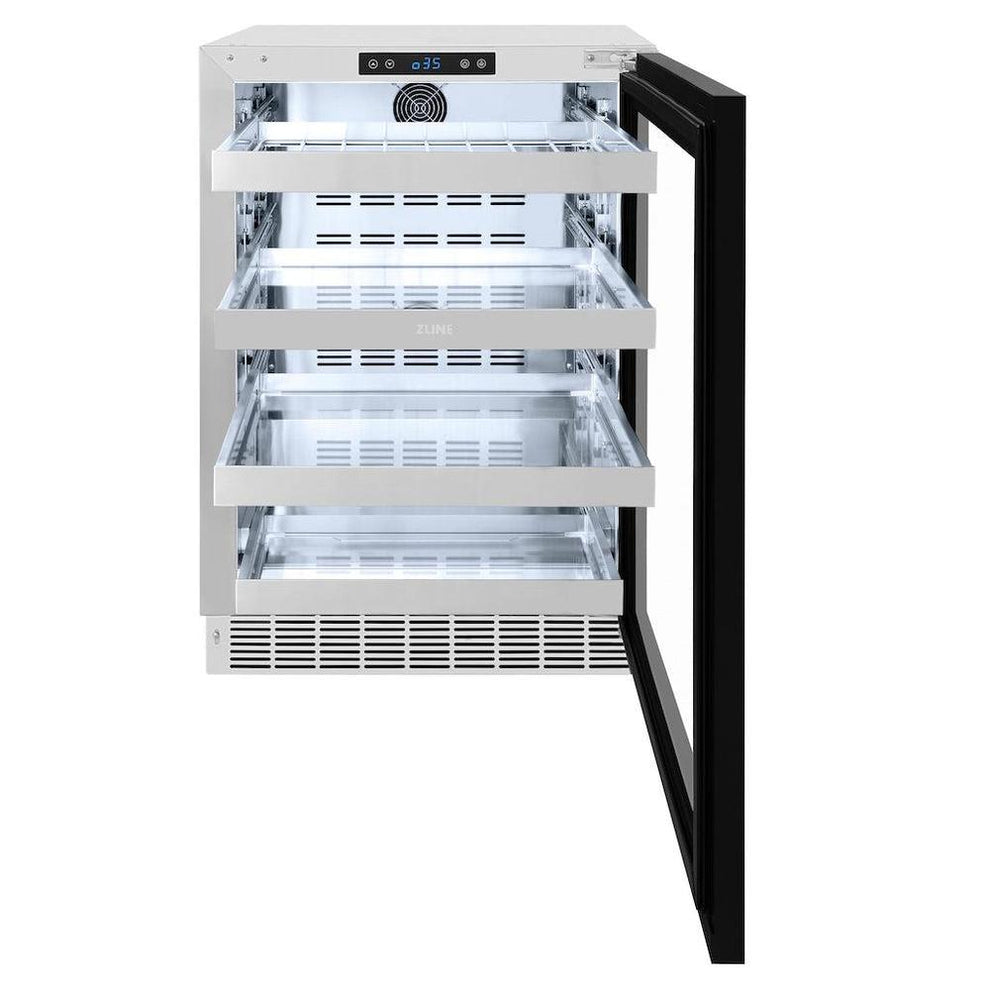 ZLINE Autograph Edition 24" Panel Ready Beverage Fridge with Gold