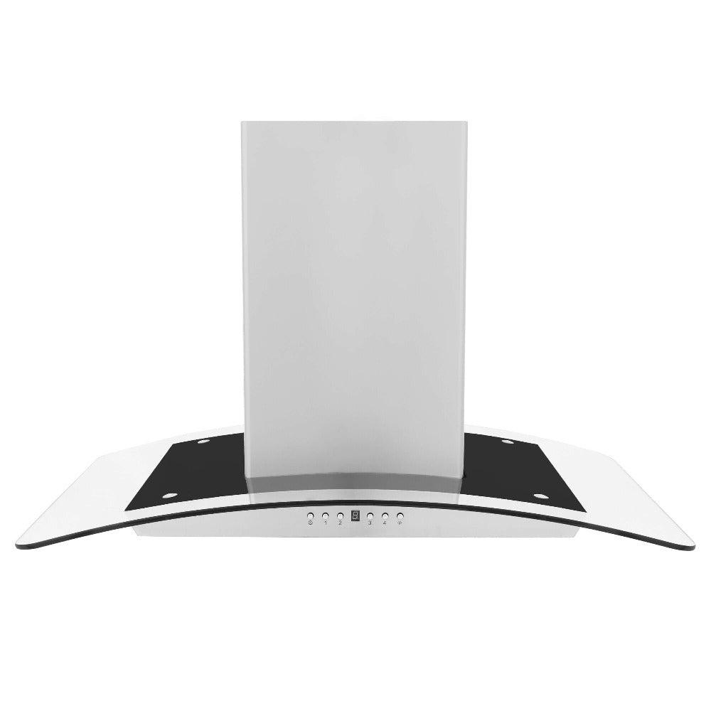 ZLINE Island Mount Range Hood in Stainless Steel and Glass (GL5i) front.