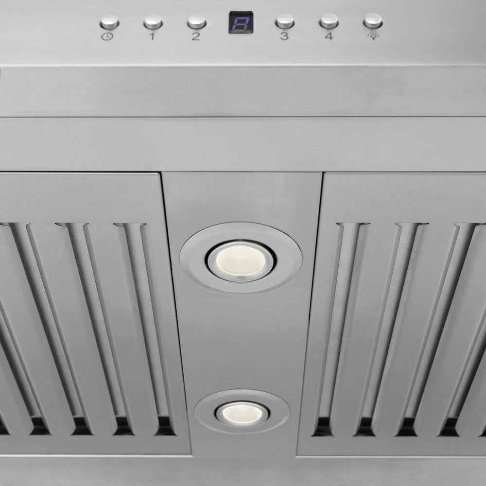 LED lighting on ZLINE range hood.