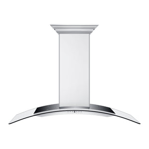 ZLINE Ducted Vent Wall Mount Range Hood in Stainless Steel with Built-in CrownSound Bluetooth Speakers (KN4CRN-BT) front, main.