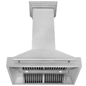 ZLINE 36 in. Fingerprint Resistant Stainless Steel Range Hood (8654SNX-36) front, under.