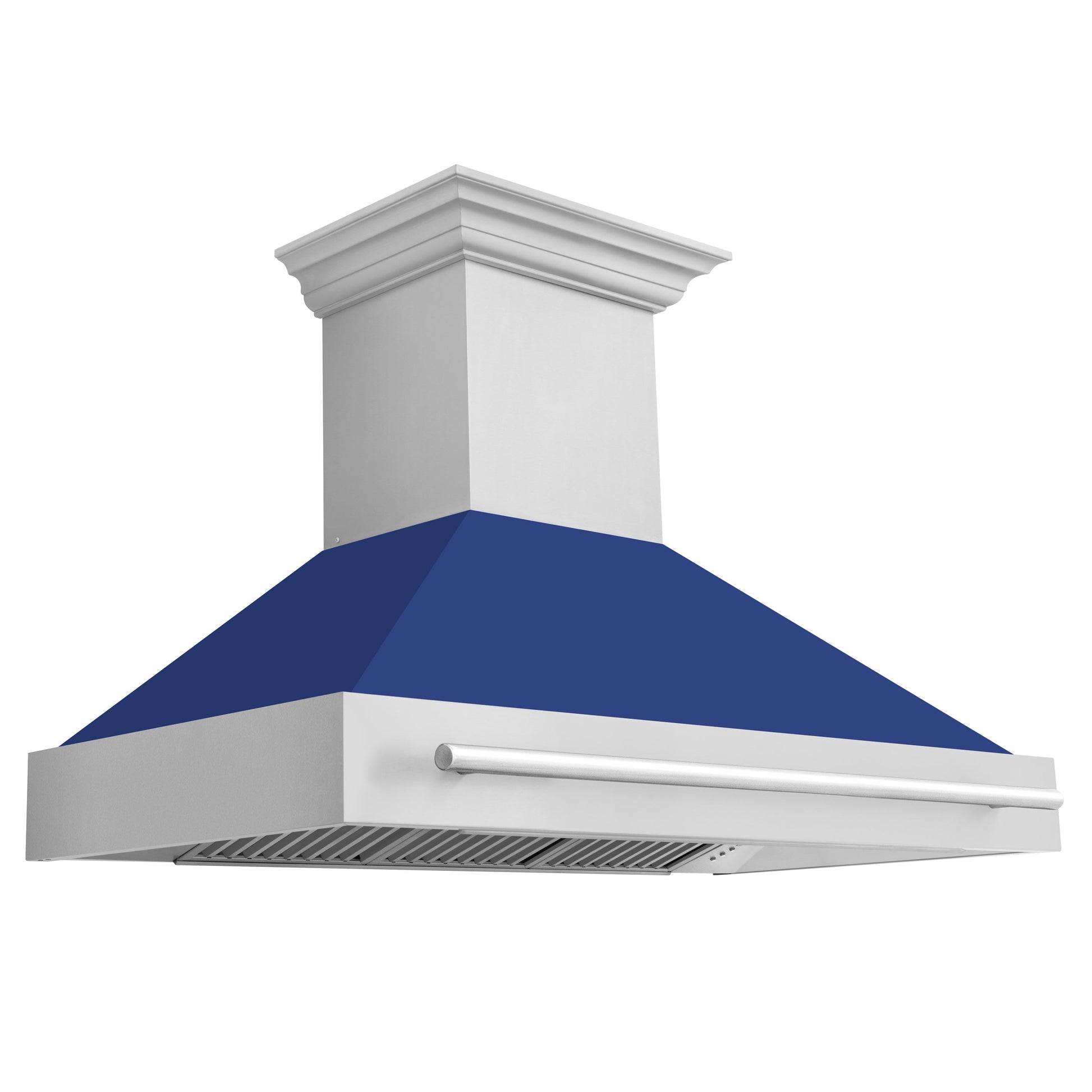 ZLINE 48 in. Stainless Steel Range Hood with Stainless Steel Handle (8654STX-48) Blue Matte