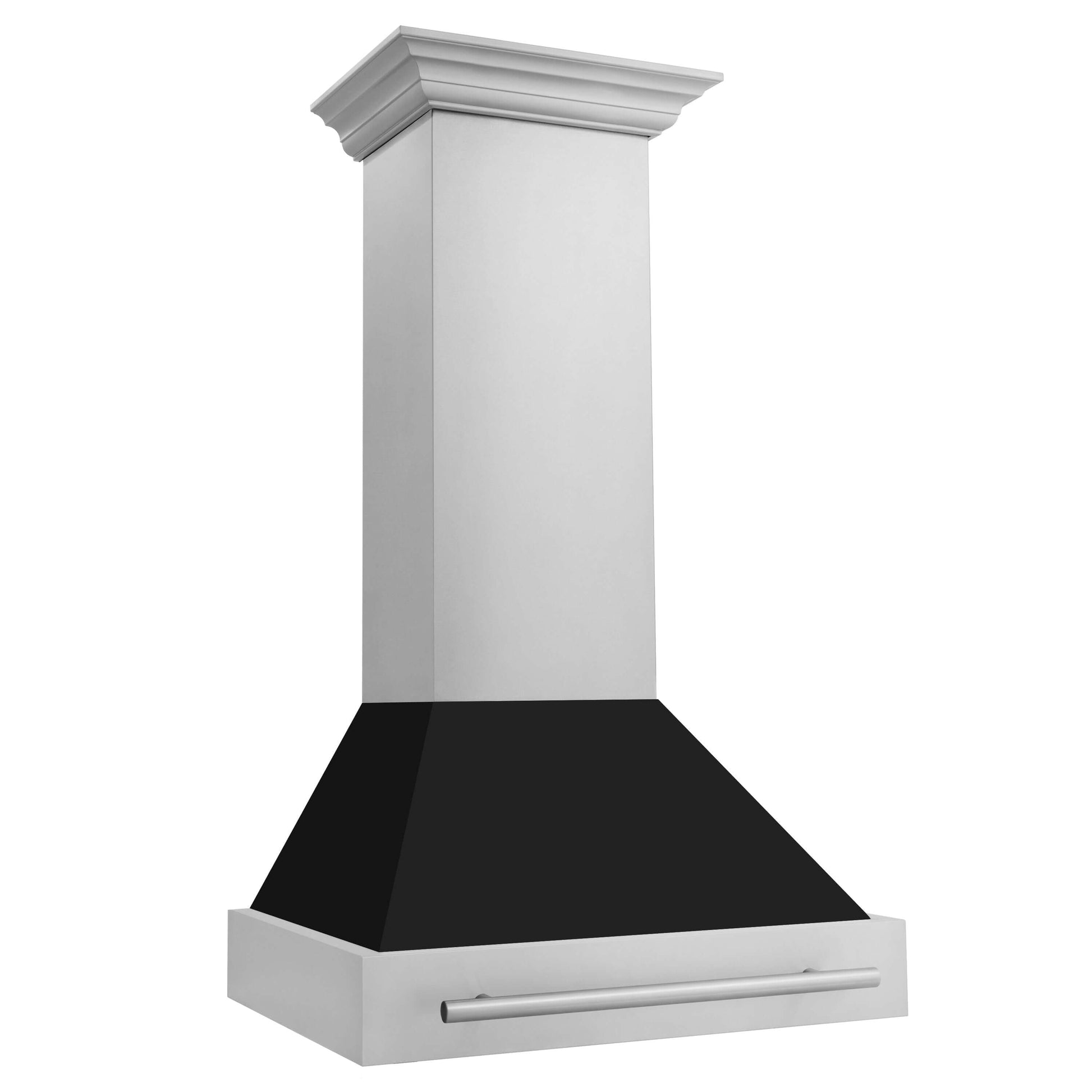 ZLINE 30 in. Stainless Steel Range Hood with Colored Shell Options and Stainless Steel Handle (8654STX-30) Black Matte side