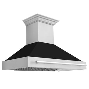 ZLINE 48 in. Stainless Steel Range Hood with Stainless Steel Handle (8654STX-48) Black Matte