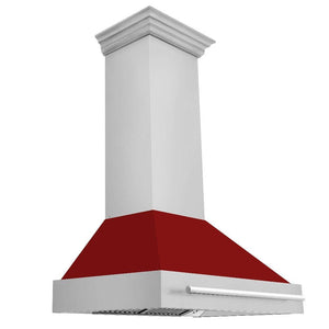 ZLINE 36 in. Stainless Steel Range Hood with Stainless Steel Handle (8654STX-36) Red Gloss