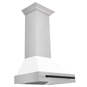 ZLINE Autograph Edition 30 in. Stainless Steel Range Hood with White Matte Shell and Accents (8654STZ-WM30) Matte Black