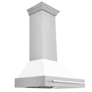 ZLINE 36 in. Stainless Steel Range Hood with Stainless Steel Handle (8654STX-36) White Matte