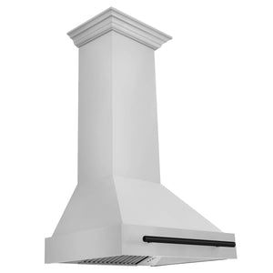 ZLINE Autograph Edition 30 in. Stainless Steel Range Hood with Stainless Steel Shell and Matte Black Handle (8654STZ-30) side.