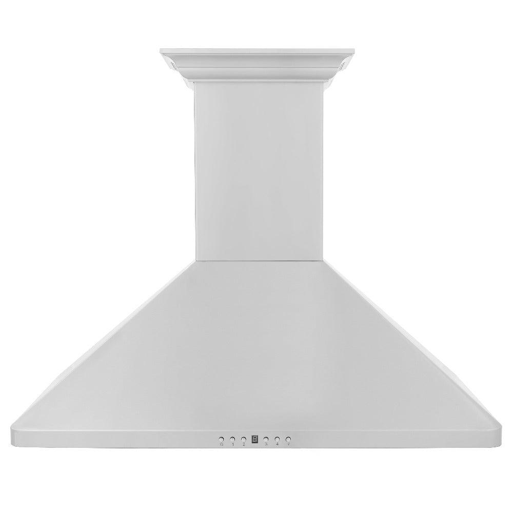 ZLINE Wall Mount Range Hood in Stainless Steel with Built-in CrownSound Bluetooth Speakers (KF1CRN-BT) front, main.