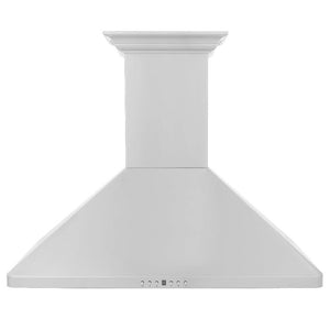 ZLINE Wall Mount Range Hood in Stainless Steel with Built-in CrownSound Bluetooth Speakers (KF1CRN-BT) front, main.