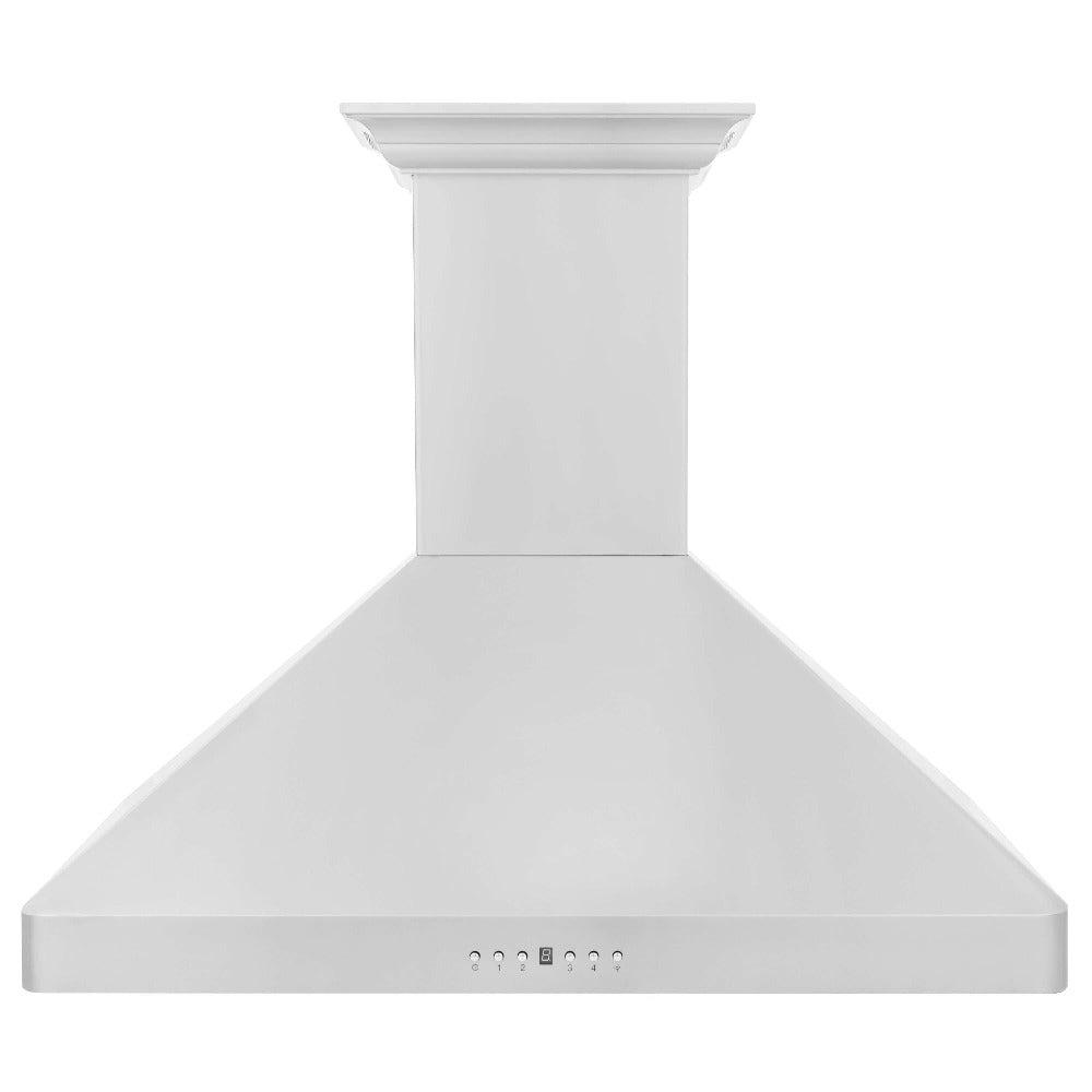 ZLINE Wall Mount Range Hood in Stainless Steel with Built-in CrownSound Bluetooth Speakers (KF2CRN-BT) front, main.