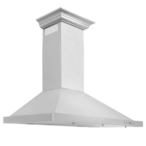 ZLINE Convertible Vent Wall Mount Range Hood in Stainless Steel with Crown Molding (KBCRN) 