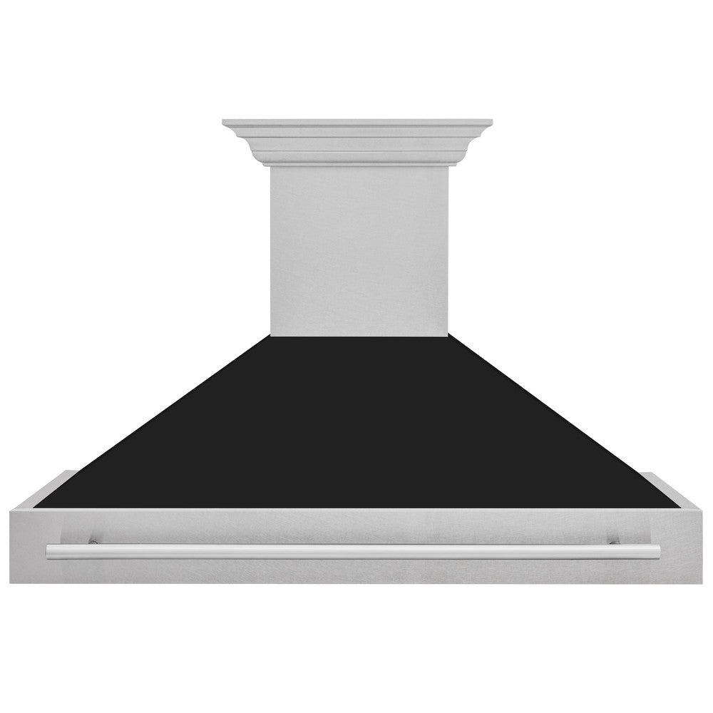 ZLINE 48 in. Fingerprint Resistant Stainless Steel Range Hood with Colored Shell Options (8654SNX-48) front.