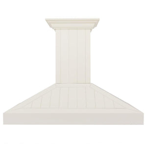 ZLINE Wooden Wall Mount Range Hood in Cottage White (KPTT) front.