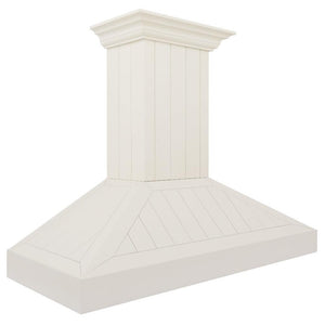 ZLINE Wooden Wall Mount Range Hood in Cottage White (KPTT) side.