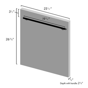 ZLINE 24 in. Top Control Dishwasher with Stainless Steel Panel and Modern Style Handle, 52dBa (DW-304-24) panel dimensions.