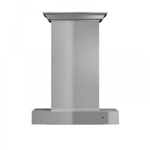 ZLINE 30 in. Professional Wall Mount Range Hood In Stainless Steel With Crown Molding (KECOMCRN-30) front.
