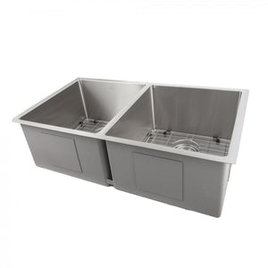 ZLINE 33 in. Anton Undermount Double Bowl Kitchen Sink with Bottom Grid (SR50D-33) Stainless Steel ZLINE Kitchen and Bath