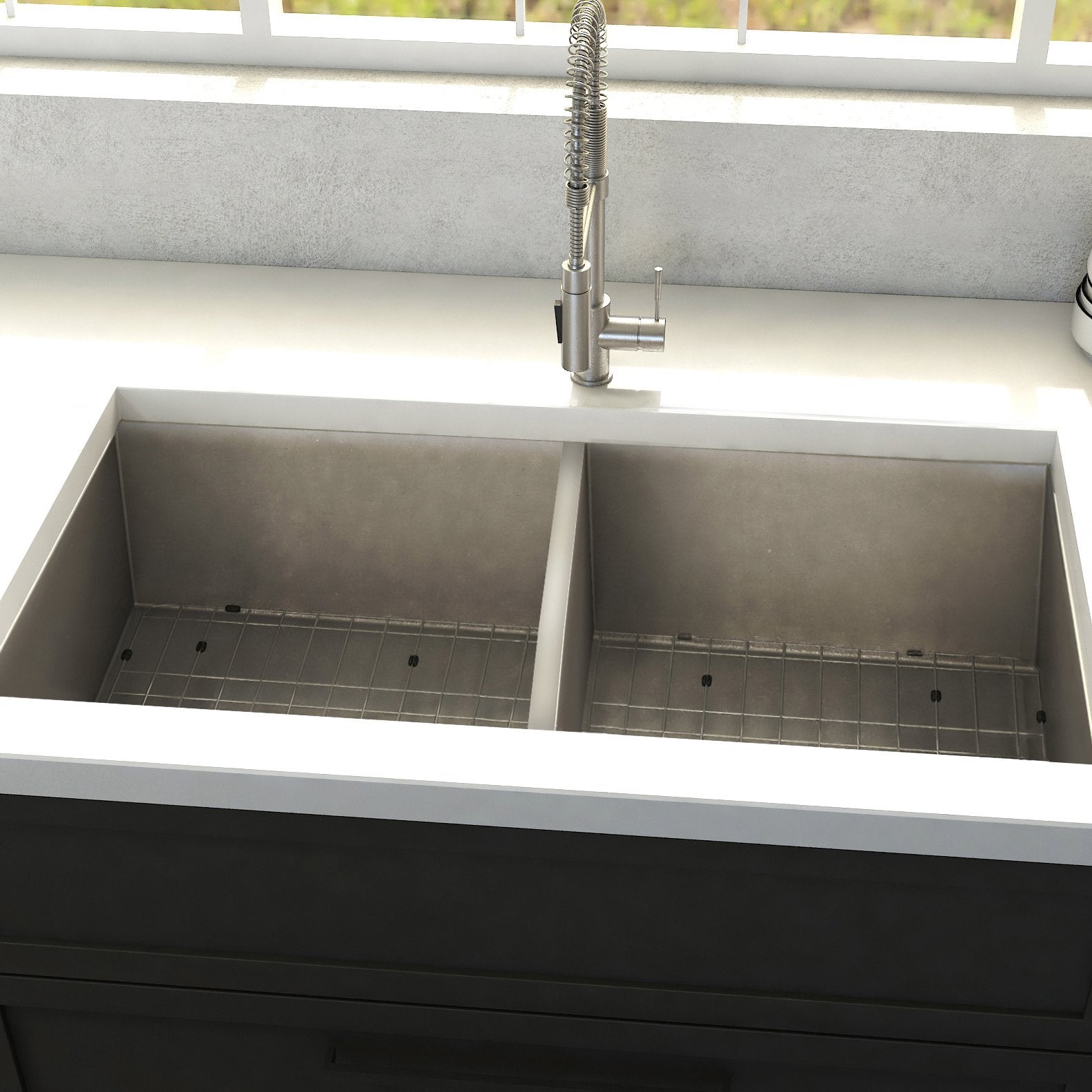 ZLINE 33 in. Anton Undermount Double Bowl Kitchen Sink with Bottom Grid (SR50D-33) ZLINE Kitchen and Bath