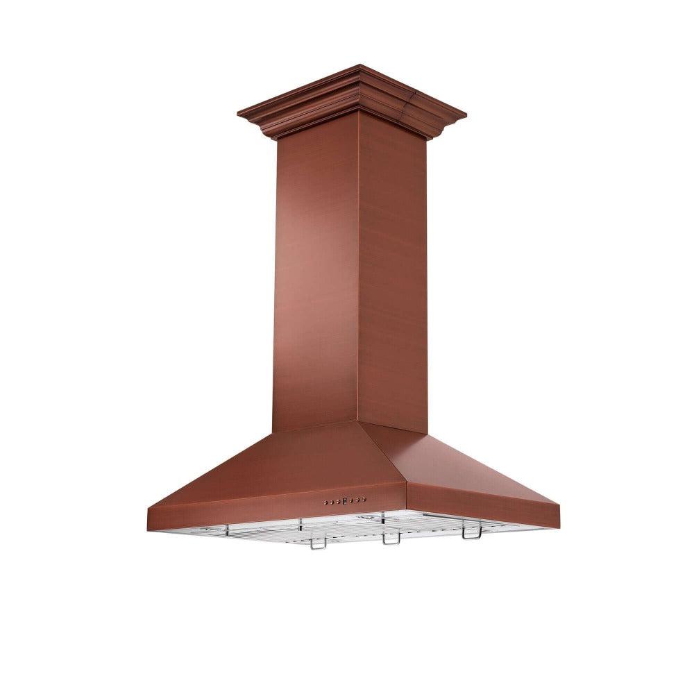 ZLINE 36 in. Designer Series Copper Island Mount Range Hood (8KL3iC-36) side alternate.