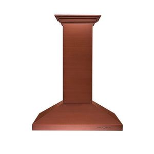 ZLINE 36 in. Designer Series Copper Island Mount Range Hood (8KL3iC-36) front.