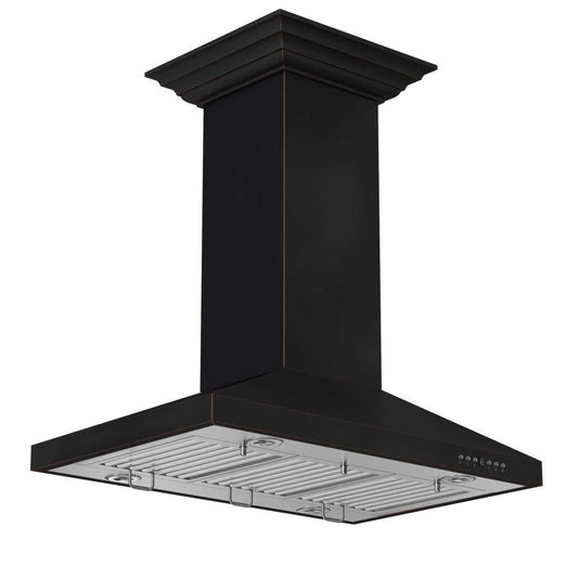 ZLINE 36 in. Designer Series Oil-Rubbed Bronze Island Mount Range Hood (8KL3iB-36) side under