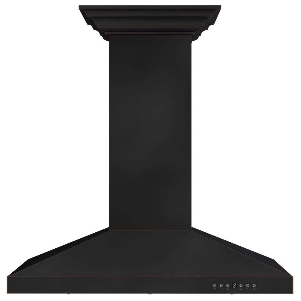 ZLINE 36 in. Designer Series Oil-Rubbed Bronze Island Mount Range Hood (8KL3iB-36) front.