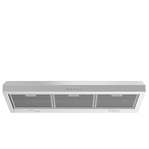 ZLINE 30 inch 280 CFM Ducted Under Cabinet Range Hood in Stainless Steel - Hardwired Power (615-30) front under.