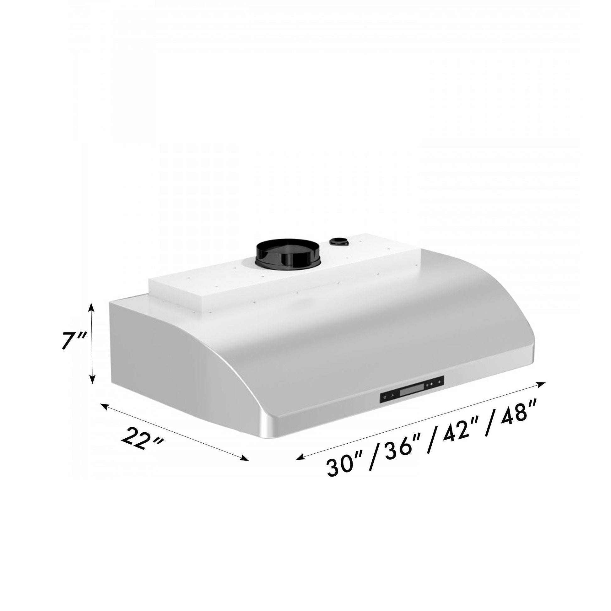 ZLINE Ducted Under Cabinet Range Hood in Stainless Steel (621) dimensions.