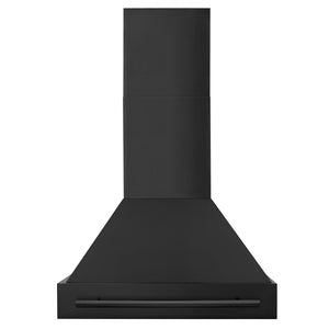 ZLINE Black Stainless Steel Range Hood with Black Stainless Steel Handle and Size Options (BS655-BS) front.