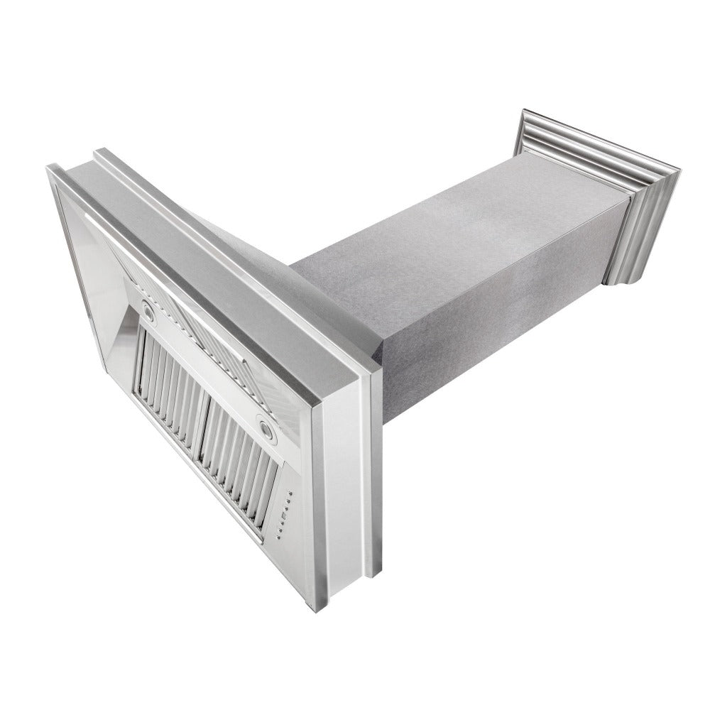 ZLINE Designer Series Fingerprint Resistant Wall Mount Range Hood (8656S) angled.