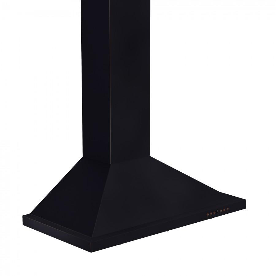 ZLINE Designer Series Oil-Rubbed Bronze Wall Mount Range Hood (8KBB) top side.