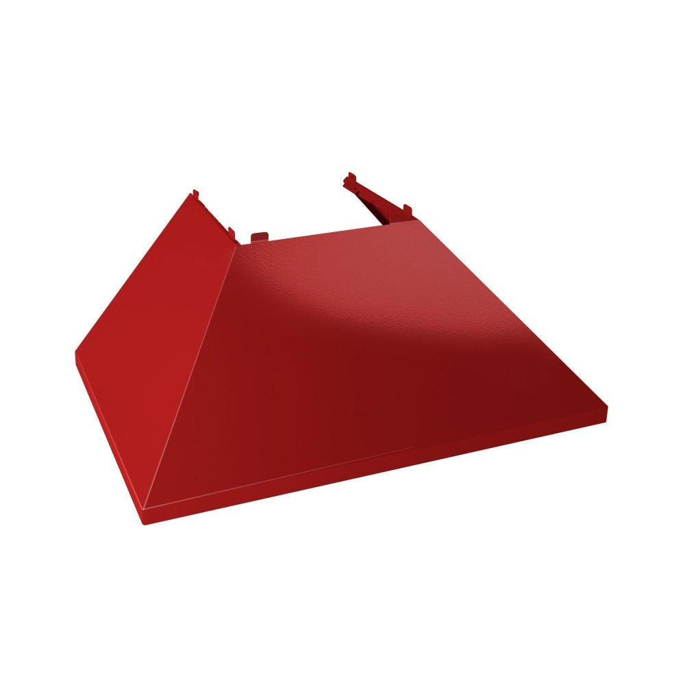 ZLINE Ducted Fingerprint Resistant Stainless Steel Range Hood with Red Gloss Shell (8654RG) Red Gloss Shell, side.