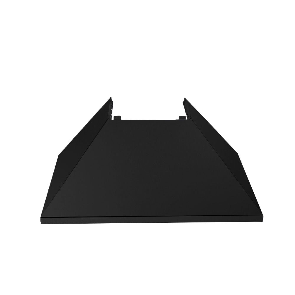 ZLINE Ducted Fingerprint Resistant Stainless Steel Range Hood with Black Matte Shell (8654BLM) Black Matte Shell, front.