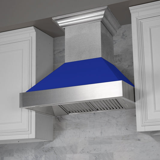 ZLINE Kitchen and Bath, ZLINE DuraSnow® Stainless Steel Range Hood With Blue Matte Shell (8654BM), 8654BM-30,