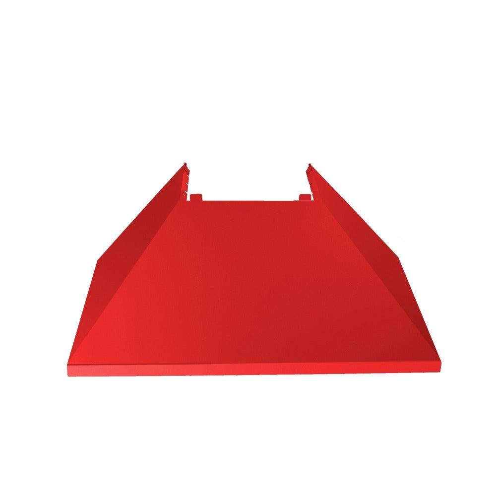 ZLINE Ducted Fingerprint Resistant Stainless Steel Range Hood with Red Matte Shell (8654RM) Red Matte Shell front.