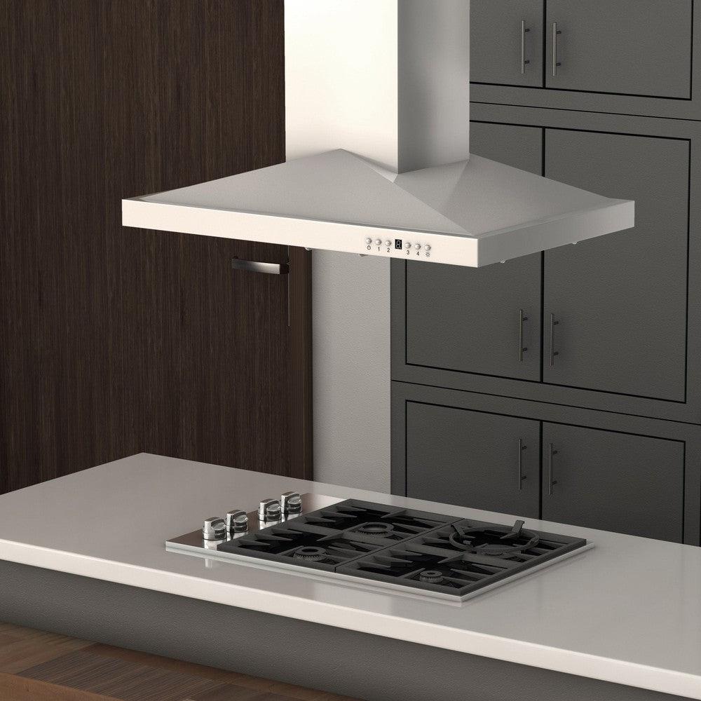 ZLINE Kitchen and Bath, ZLINE Island Mount Range Hood In Stainless Steel (GL1i), GL1i-30,