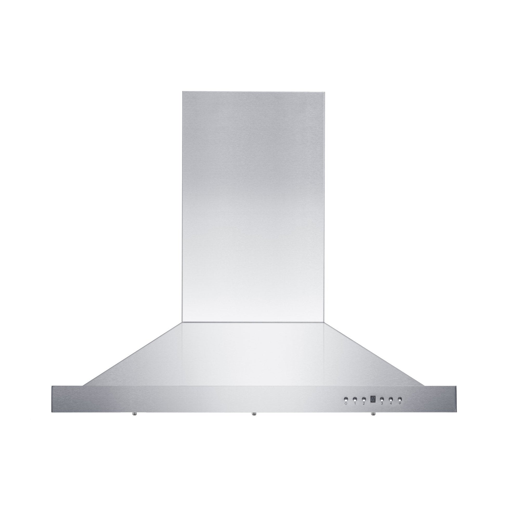 ZLINE Convertible Vent Island Mount Range Hood in Stainless Steel (GL2i) front with button panel and display.