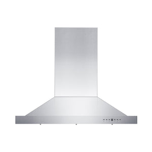 ZLINE Convertible Vent Island Mount Range Hood in Stainless Steel (GL2i) front with button panel and display.
