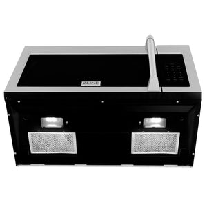 ZLINE 30 in. Stainless Steel Over the Range Convection Microwave Oven with Traditional Handle (MWO-OTR-H-30) under.