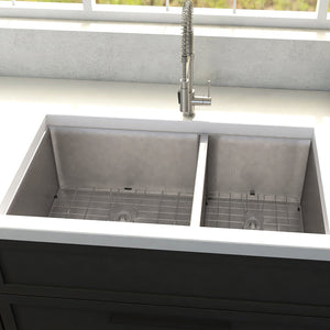 ZLINE 36 in. Chamonix Undermount Double Bowl Kitchen Sink with Bottom Grid (SR60D-36)-Kitchen Sinks- ZLINE Kitchen and Bath
