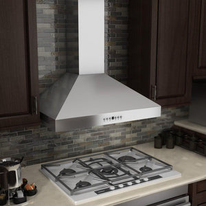 ZLINE Convertible Vent Wall Mount Range Hood in Stainless Steel with Crown Molding (KL3CRN)-Range Hoods- ZLINE Kitchen and Bath